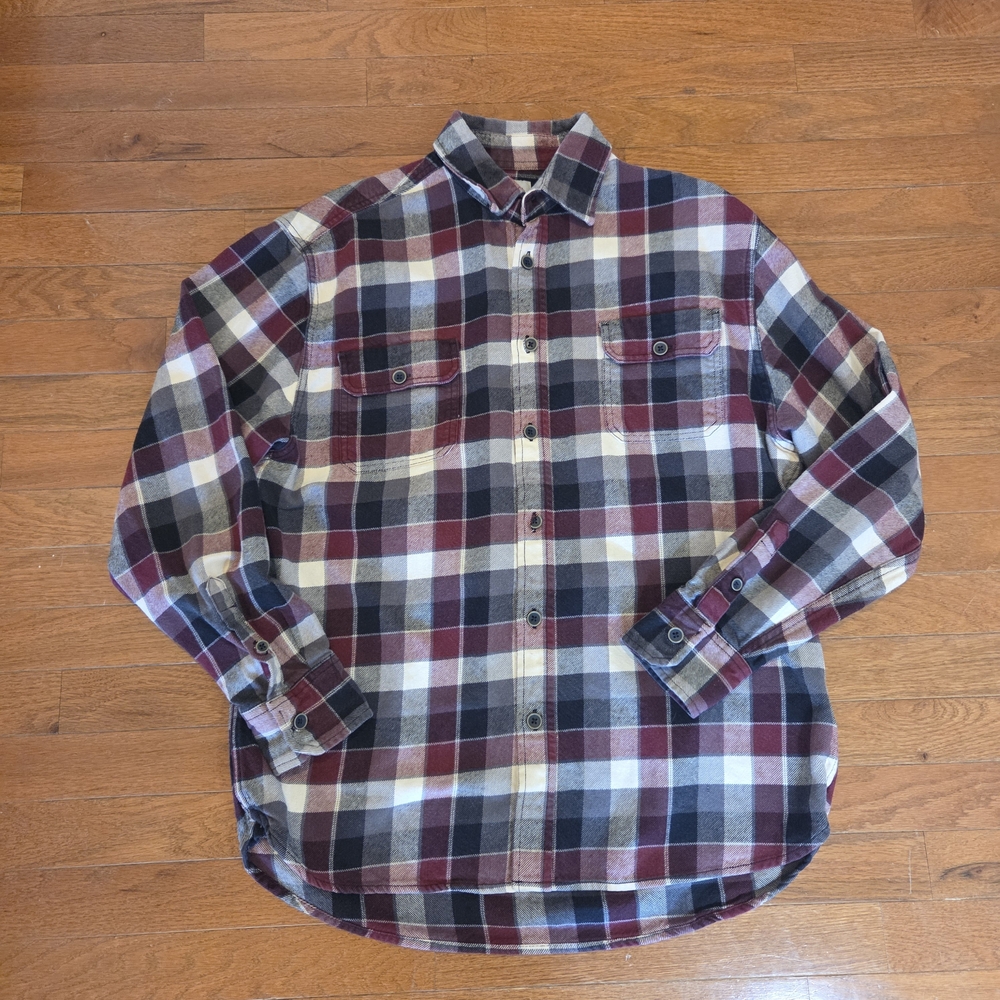 Jachs Men's Maroon and Charcoal Plaid Shirt